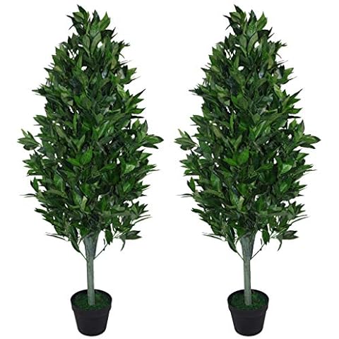 Leaf Pair of 120cm Artificial Topiary Trees Cover