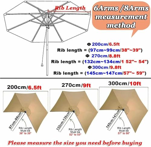 Solución para sombrilla desgastada con tela impermeable de 8 varillas 2