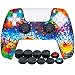 YoRHa Custodia in Silicone Addensato Stampa Cover Skin per PS5 Dualsense Controller (Spruzzi di Vernice) x 1 con Copri levette Analogiche x 10