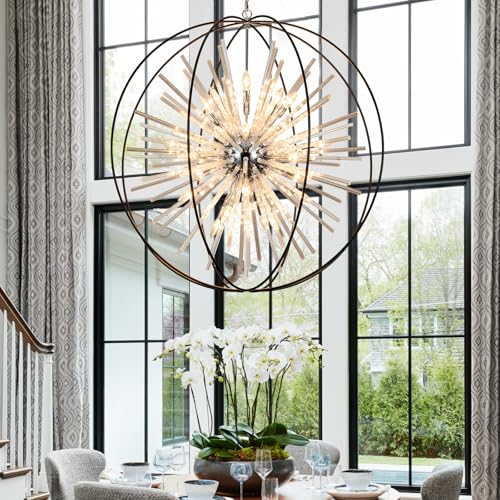 Image of Vezzio Modern Extra Large Crystal Chandeliers for High Ceilings