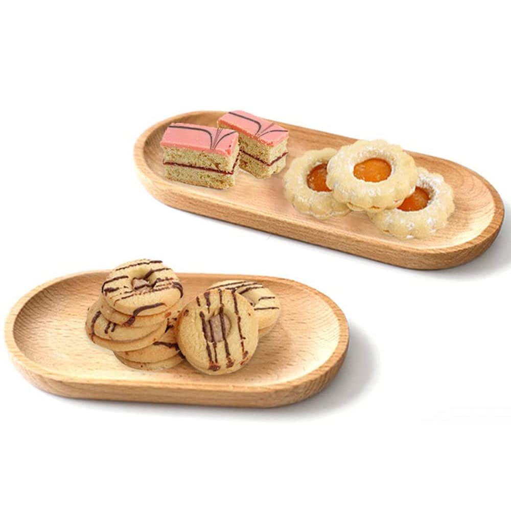 Vassoio Ovale In Legno Di Faggio - Piatto Portapane 18x10x1.5cm Per Tè, Frutta, Snack - Foto 7