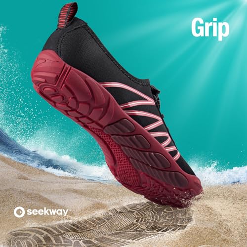 Image of SEEKWAY Mens Womens Water Shoes Quick-Dry Aqua Sock Barefoot Athletic Sports Shoes for Outdoor Beach Swim surf Walking Diving Boating Hiking Pool