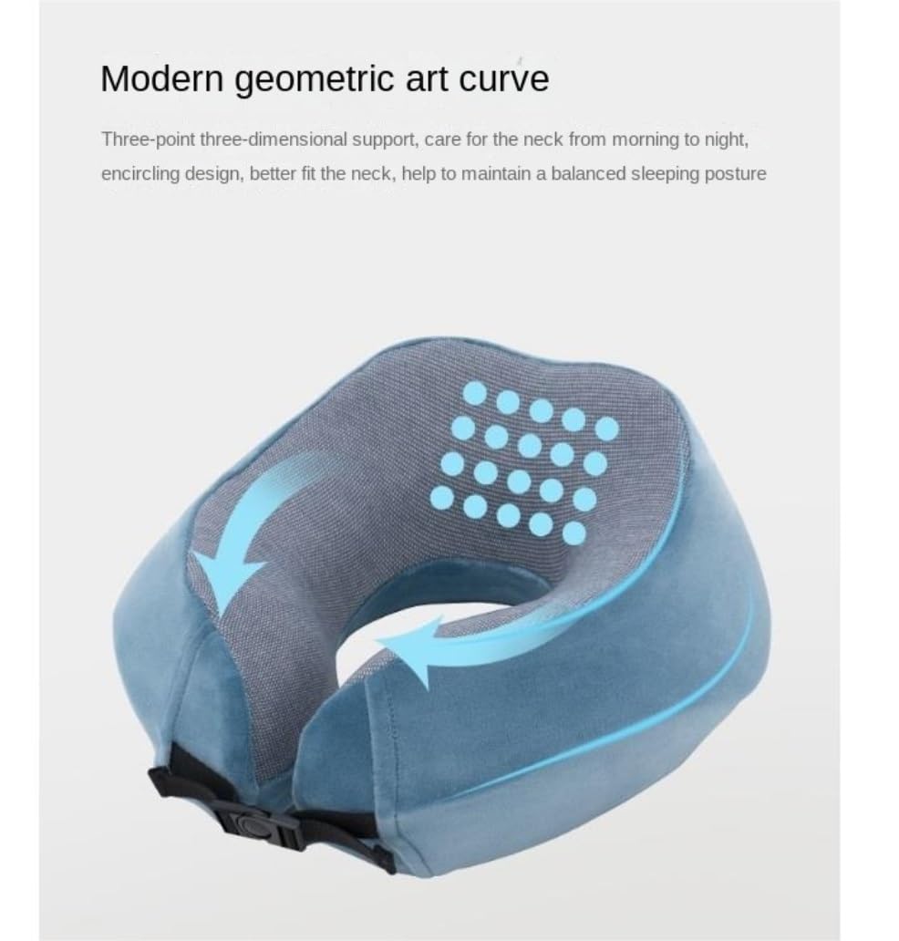 Poduszka Podróżna Poduszka Podróżna Z Pianki Memory Foam, Bawełniana Poduszka Podróżna Na Szyję Ze Zdejmowanym Pokrowcem Do Samolotu Poduszka na Kark(Bruin)