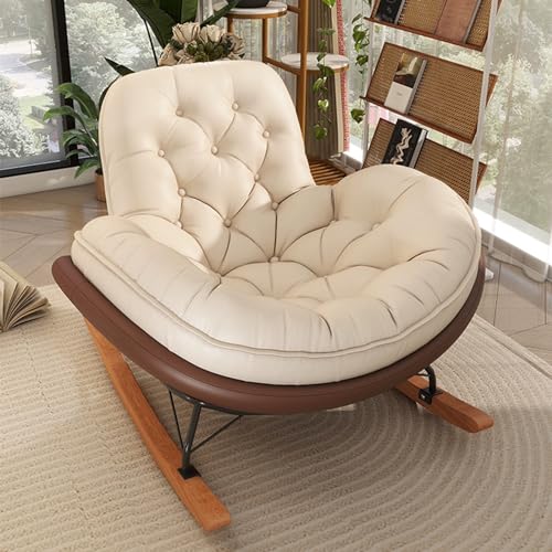 Nursery Rocking Chair,Upholstered Recliner,Upholstered Nursery Glider Rocker with High Backrest,Modern Rocking Chair Indoor for Living Room/Bedroom/Nursery(Suede Fabric)