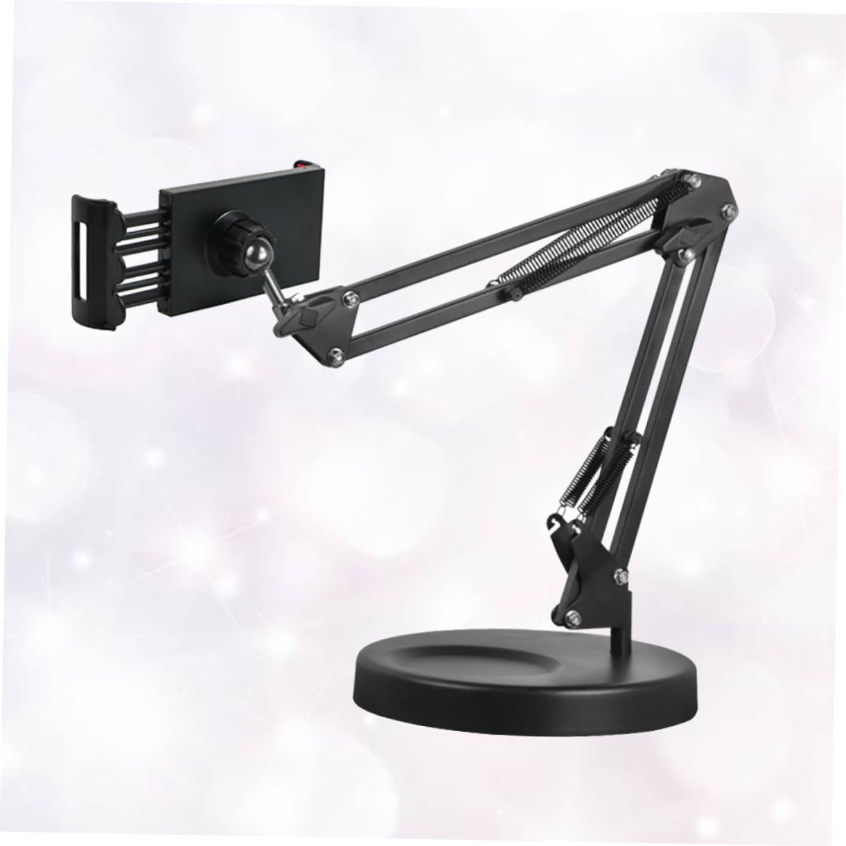 NUOBESTY Soporte para Teléfono Móvil Ajustable Brazo de Suspensión de Metal Compatible con Tablet y Móvil 360 para Escritorio y Cama Negro