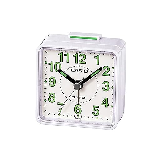 Casio TQ140 7 Tq140 Travel Alarm Clock White