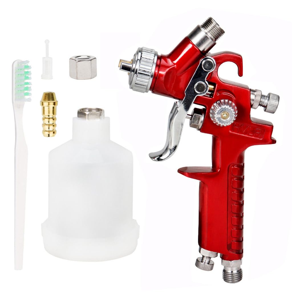 STHIRA® Pneumatic Paint Sprayer with 125ml Cup HVLP Gravity Feed Paint Spray Gun, 1.0mm Nozzle Air Spray Gun for Car Paint, Furniture Coating and Detail Work-image-12