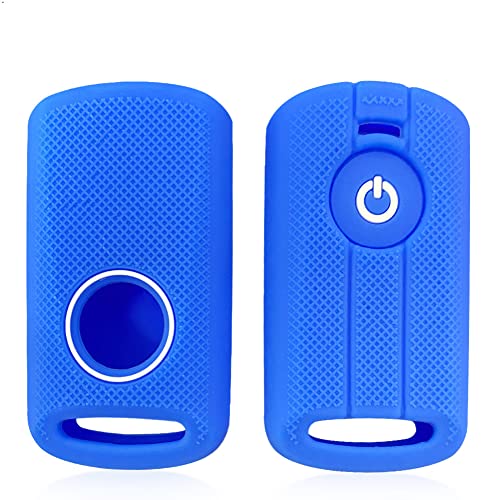 Otai Autoschlüssel Abdeckung aus Silikon Fall Kompatibel mit Yamaha X-Max 125/250/300 Sanft Schlüsselgehäuse (Blau)