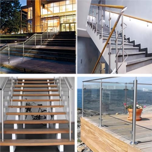 Stainless Steel Glass Railing Post, 24 to 48 in Height, Durable Garden Balustrade Fence Pole, A-Edge Design for Modern Fencing Solutions