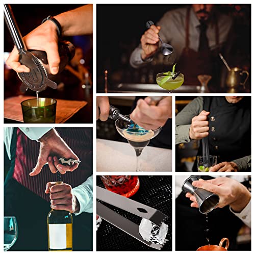 image for Esmula Bartender Kit with Stylish Bamboo Stand, 12 Piece 25oz Cocktail