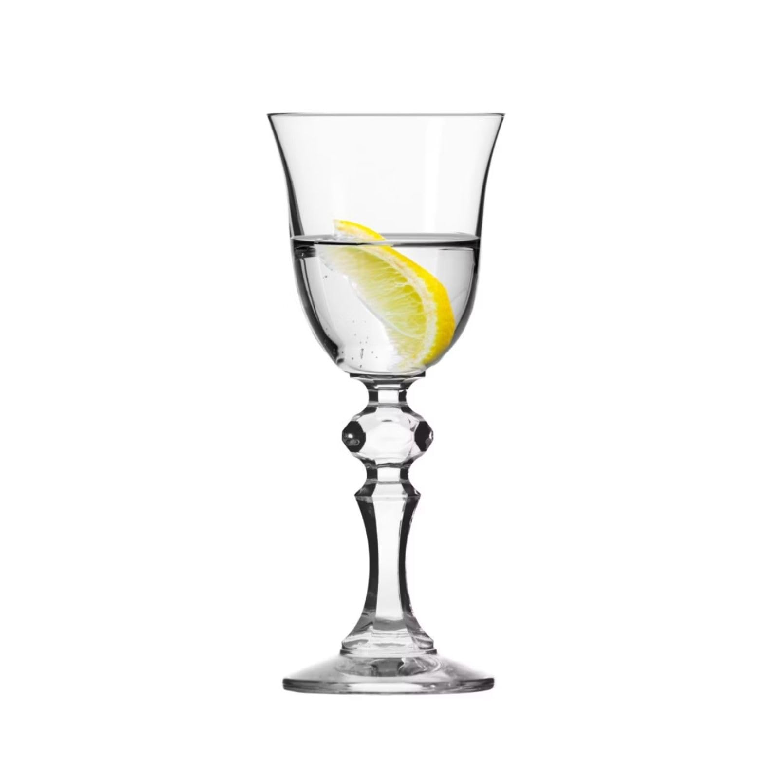 Krosno - Vasos de Vodka con Tallo | Juego de 6 | 50 ml | Colección Krista | Vasos de Tulipán para Vodka | Elegante Cristalería | Claridad Cristalina | Ideal para Casa, Celebraciones y Regalos