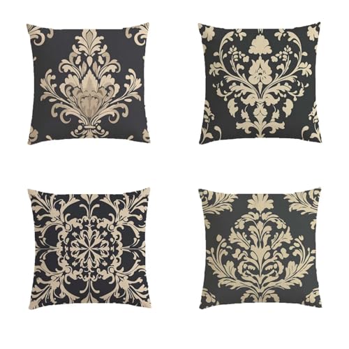 Housse coussin 50x50cm lin aspect imperméable durable double face S42 - 2