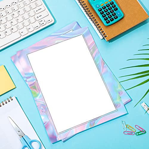 Estune 200 Pcs Stationery Computer Paper 8.5 X 11'' Bulk Iridescent Border Stationary Letterhead Paper Printer Paper For Classroom Writing Letter School Printer Supplies For Kids Office Home Family #TOP3