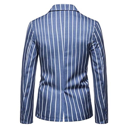 Men's Casual Stripe Suit Blazer Jackets Regular Fit Sports Coats Button Jacket Tux3