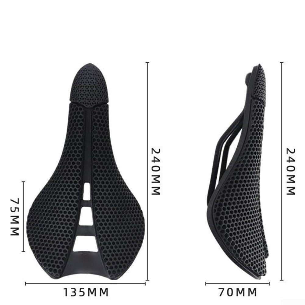 Sella Bici 3D Stampata 240mm Ammortizzante | Cuscinetto 3D stampato, riduce pressione, ammortizzazione massima, ideale tour lunghi, resina durevole