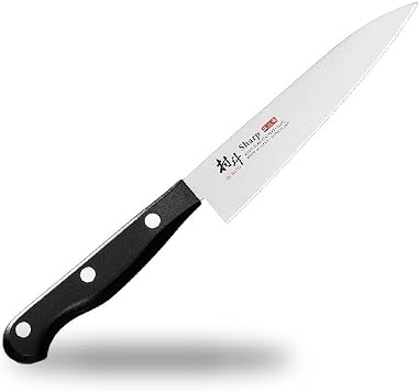 Shimomura Kogyo Murato Sharp AUS-10 Petty Knife, 4.9 inches 125 mm, Three-Layer Steel, Dishwasher Safe, Made in Japan, Tsubamesanjo, Niigata, Black