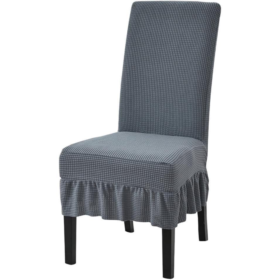 GLEAVI Funda Elástica para Silla de Comedor con Faldón Ajustable de Poliéster Spandex, Fácil de Instalar, Adecuado para Decoración en Restaurantes y Hoteles