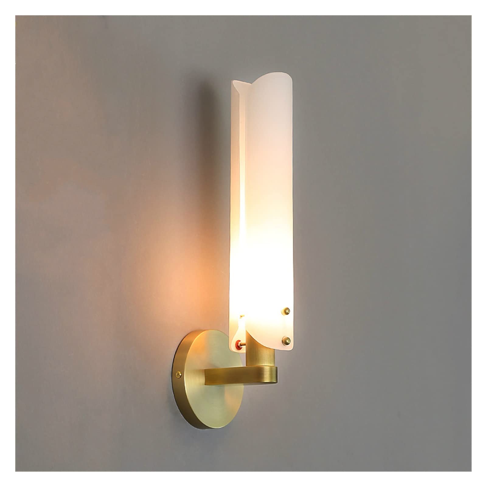 VDOQTLJT Wall Sconces Modern Sconce lamp Luxury LED Lamp Copper Bedroom Bedside Simple Corridor Aisle Balcony Lighting Background Indoor Fixture(L12cm X H42cm,Warm White)