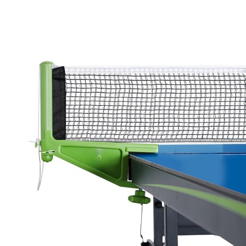 JOOLA Outdoor Table Tennis Table - Multi Use Conference Table Dining Table - Concrete Wood Look Includes Steel Outdoor Ping Pong Net Set & Frame - Hybrid Indoor Outdoor Ping Pong Table