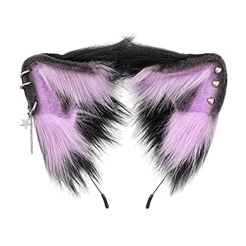 Serre-tête punk oreilles avec fleurs : accessoire stable et léger pour adulte en cosplay