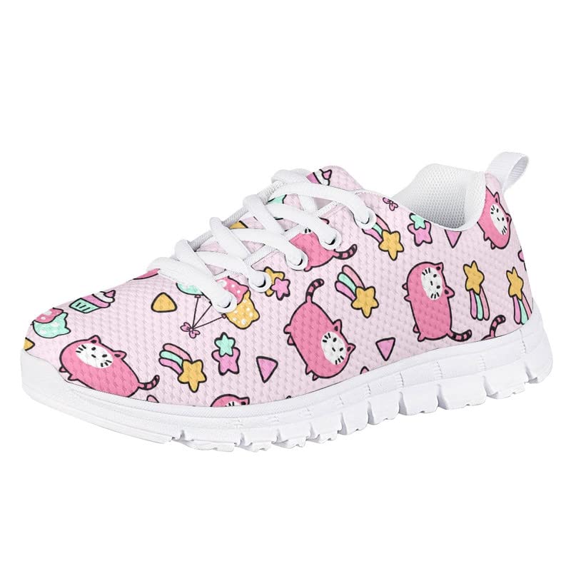Judtueit Hipie Flower Kids Trainers School Shoes, Girls Low-Top Tennis Shoes, Teen Autumn/Winter Sneakers Hiking Shoes2