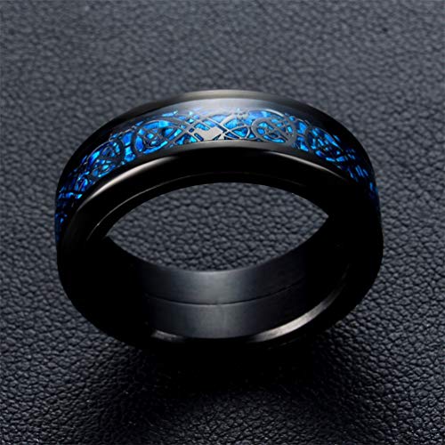 Image of HIJONES Unisex Carbide Fiber Celtic Dragon Spinner Ring Stainless Steel Wedding Spins Band