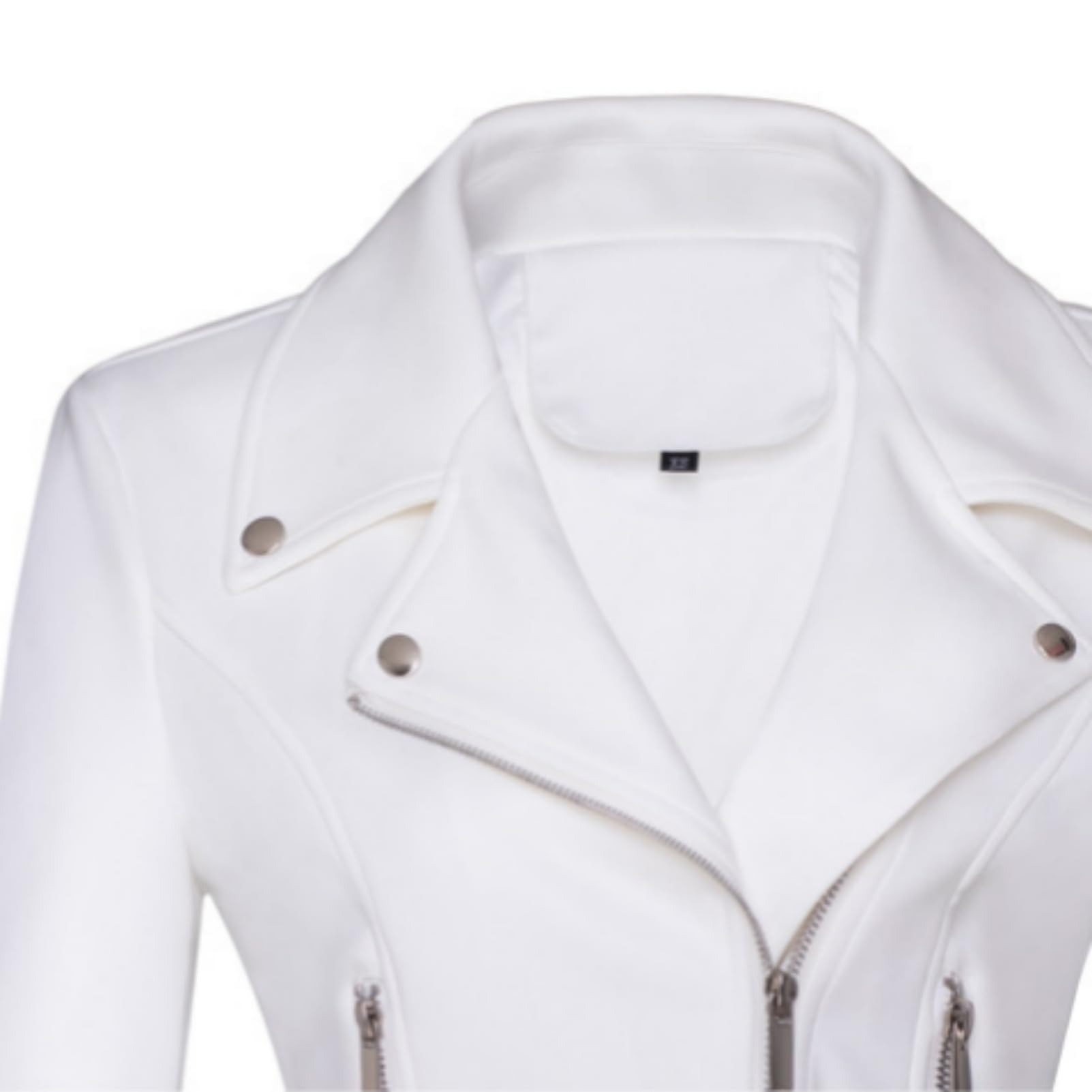 ANUFER Femmes Simili Cuir Suédé Veste de Motard Refroidir Fermeture éclair Croisée Manteau Court