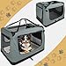 Faltbare Hundebox XXL - 90 x 60 x 65 cm Transporttasche Transportbox Auto Katze Hunde Kaninchen Dunkelgrau Große Kleine Box Bag Klein Auto Tasche Transport Petigi