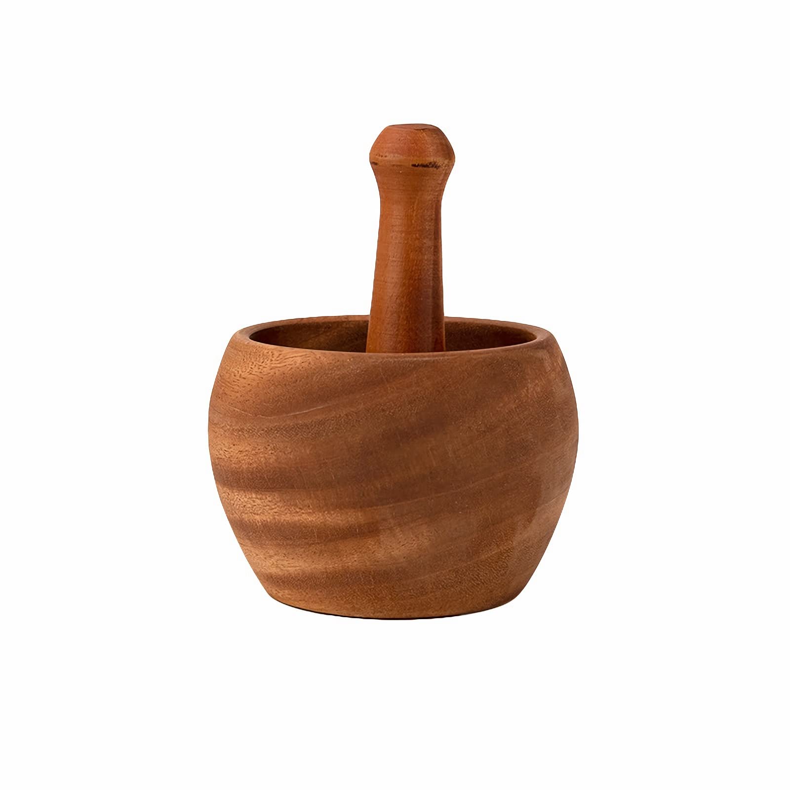 RAABYUMortar and Pestle Small Kitchen Mortar and Pestle Wooden Multi Purpose Mortar and Pestle Set for Grinding and Crushing Spices Nuts and Garlic Manual Garlic Grin