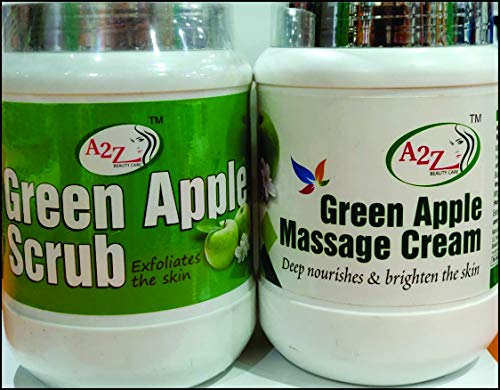 A2Z GREEN APPLE MASSAGE CREAM 900 ML + A2Z GREEN APPLE SCRUB 900 ML - COMBO PACK OFFER