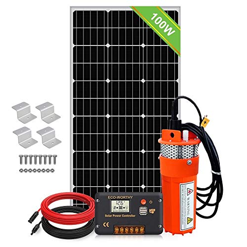 ECO-WORTHY 12V DC Large Flow Solar Water Pump Max Flow 420 GPH Low