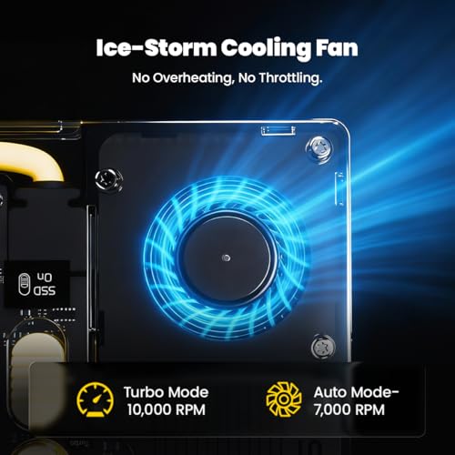 Image of sharge Disk Pro 4TB Portable SSD with Active-Cooling Fan, 4-Port Hub with HDMI 2.1, 10 Gbps Built-in Cable, Magnetic External Solid State Drive for MacBook, PC and More-Yellow