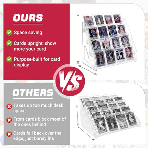 TrendTrust Trading Card Display Stand, Vertical Holder for Baseball Basketball Sports Graded Card Display Stand Tabletop for PSA BGS SGC Slabs, Snap-On Assembly(4 Tier, 2 Pack) by TrendTrust - Image 5