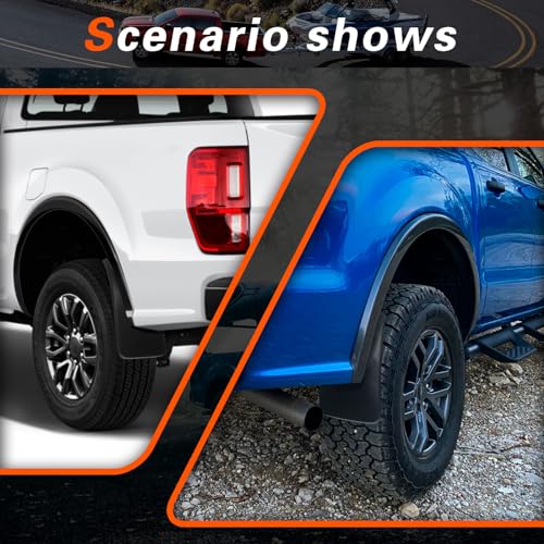 Image of Ranger Mud Flaps Compatible with Ford Ranger 2019-2023 Trucks Mud Guards Splash Guards 4pcs