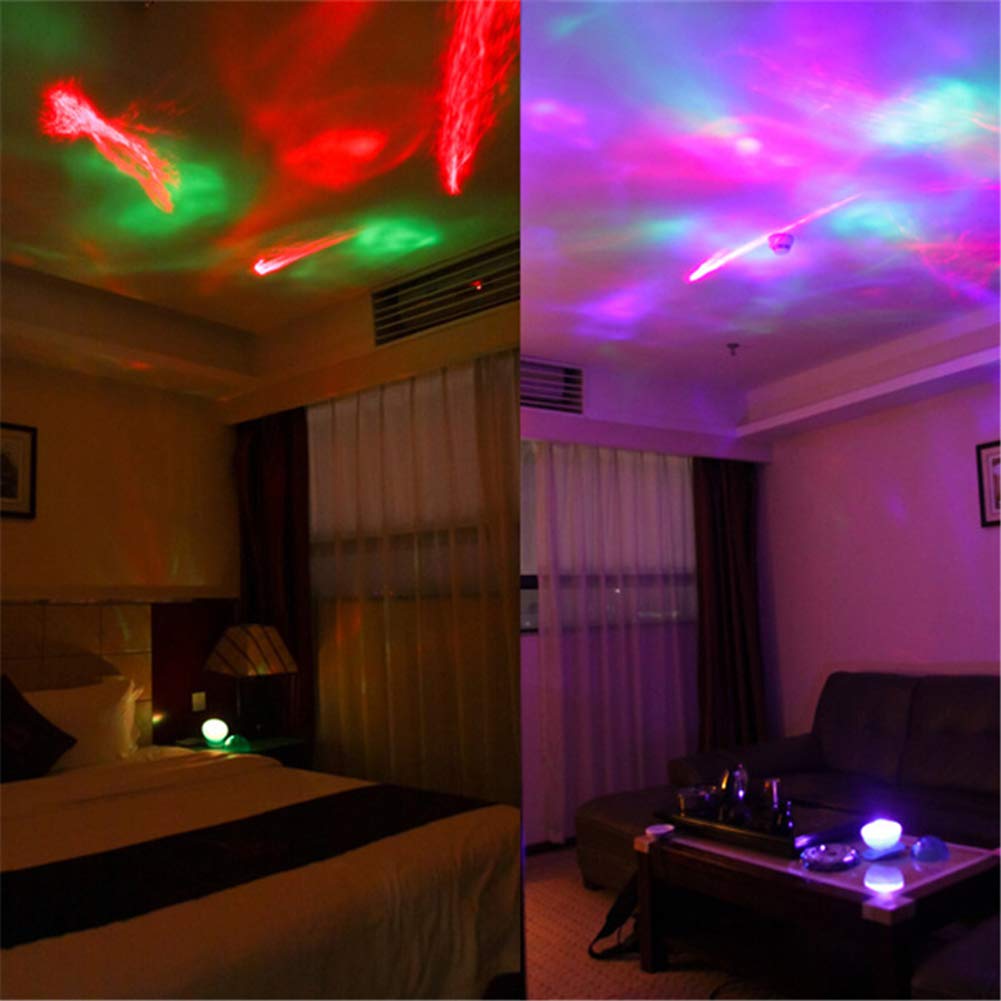 Yanghao Proyección De La Lámpara LED Proyector De Estrellas Luz De La Noche, La Noche Sea Light Wave Aurora Sky Altavoz del Proyector del Bebé Niños Durmiendo Lámpara LED Romántico Estrellado,B