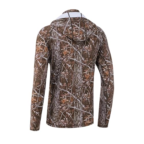 UPF 50+ Sun Protection Long Sleeves Hunting & Fishing Shirts for men, Camo Hoodie with Built-In Face Mask3