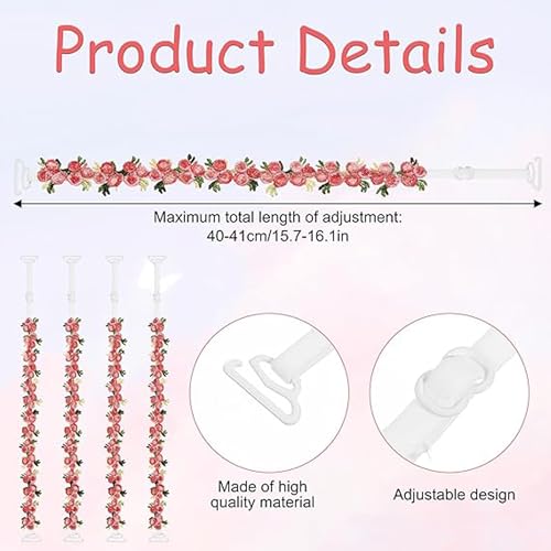 Image of CURATED CART Embroidered Flower Lace Bra Straps for Women -