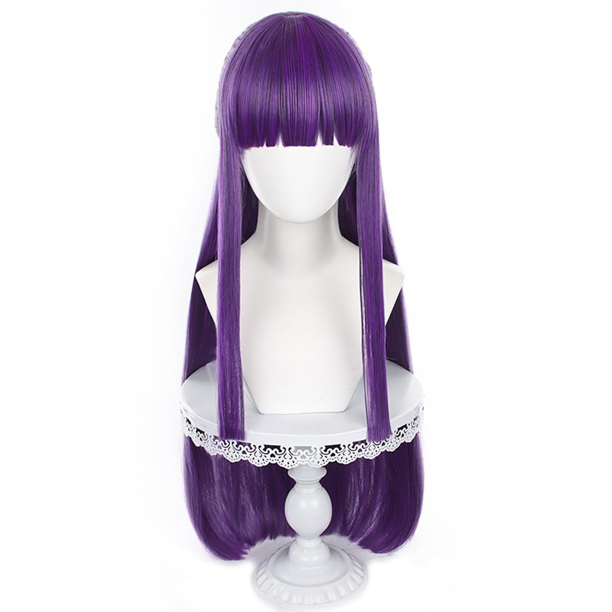 Fern Wig Cosplay Anime Frieren: Beyond Journey's End Purple Long Straight Hairs for Adult Women Cos Fern Role Playing Party
