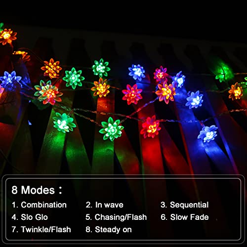 Echosari Led String Lights 13.2Ft 40 Led Lotus Flower Fairy Lights With 8 Modes Timer Indoor String Lights For Bedroom, Party, Wedding, Indoor, Garden Décor (Multi-Color) #TOP2