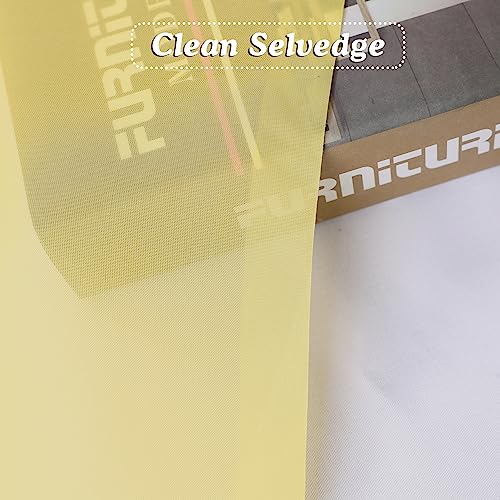 Image of Mustard Yellow Sheer Curtains 45 Inches Long 2 Panels, Light Filtering Sheer Curtains for Bedroom, Elegant Airy Draperies for Living Room Nursery Room, Dual Rod Pocket, Each 42Wx 45L