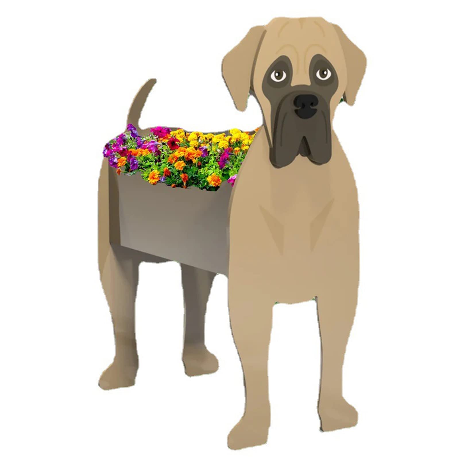 TTiiLoe Cute Dog Planter, Bullmastiff Plant Pots, PVC Herb Garden Flower Pots, Dog Cartoon Shaped Plant Container Holder, Gifts for Pet Lovers, 43x25cm/16.92x9.84in