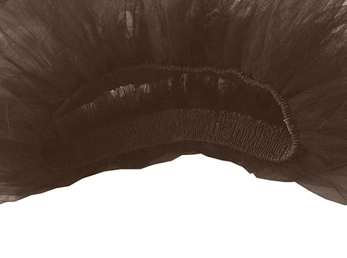 Obbue Women's Vintage 5 Layered Tulle Tutu Puffy Ballet Bubble Skirt Chocolate Regular Size #TOP2
