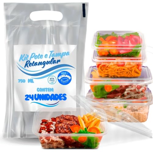 Pote Descartável Freezer Micro-ondas Marmita - 24 Un Fitness Todo...