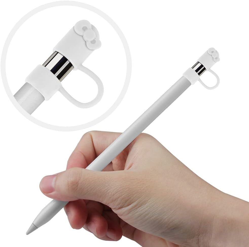 Fintie 3 Pieces Silicone Bundle Compatible with Apple Pencil 1st Generation, Premium Soft Elastic Cap Holder Protective Accessories, White
