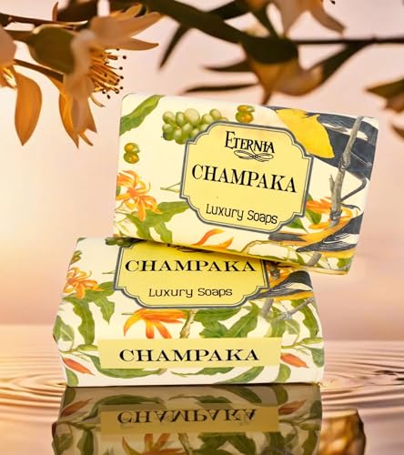 Image of Eternia Champaka Soap Bar Face & Body Cleanser with Waterproof Shower Radio | Luxury Bath Combo for Deep Cleansing, Floral Fragrance & Soft Radiant Skin