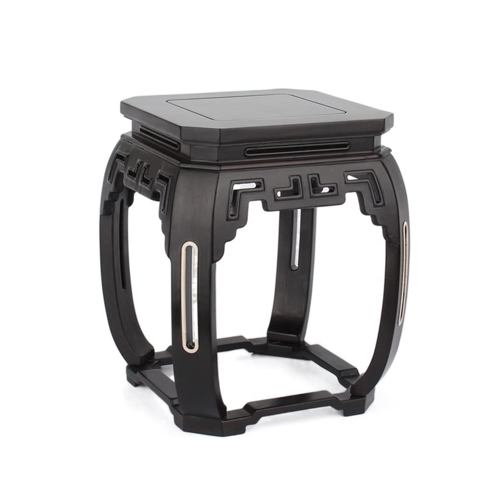 KOHUS Bonsai Stand Bonsai Base Home Square Wooden Display Stand Wooden Carving Ornaments High-footed Vase Base Potted Plant Rack(M)