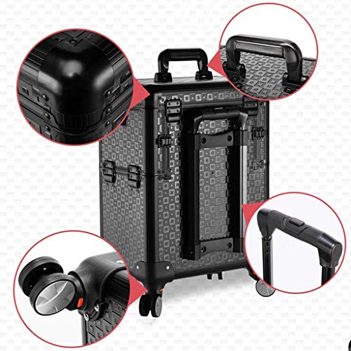 BYCDD High Capacity Trolley Kosmetikkoffer Schminkkoffer, Layered Mute Multikoffer Etagenkoffer Aluminium-Legierung… – Bild 6