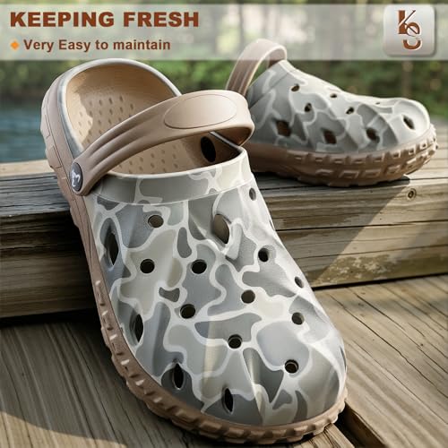 Image of KEMISANT Cushioned Clogs Mules for Men Garden Beach Water Fun-Lightweight | EVA Cushioned Footbed| Arch Support | Slip-resistant | Unisex