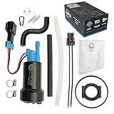 Quantum 450LPH E85 Compatible In-Tank Fuel Pump w/Install Kit + Flex Hose Replacement for Ford Mustang (1986-1997)