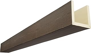 Timberthane Rough Cedar Faux Wood Beam, 3-Sided (U-Beam), 10"W x 8"H x 144"L, Cedar Bark Finish